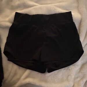 Black lined running shorts